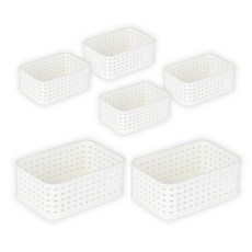 MY STYLE 直角籃子, 白色, 6個