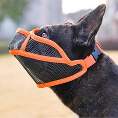 요런개 강아지 외출 시 편안한 입마개 M, 03 오렌지, 1개