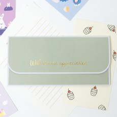 좋은기븐 프리미엄 용돈봉투 스퀘어 10p 스티커 12p, 올리브, 1개