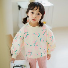 Lala Amang 女童款玫瑰印花抓褶T恤