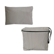 防水尿布拉鍊收納袋+多功能防水收納袋, 條紋款 棕色