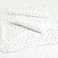 아띠블랑 인견 와이드 아기베개 (커버2p + 속통) + 블랭킷 + 바디필로우 3종 세트, 캣츠