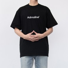 프린트스타 남성용 통기성 아드레날린 레터링 17수 반팔 티셔츠 KK_183