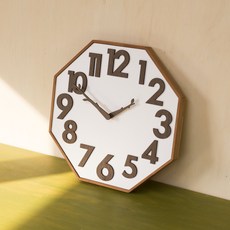Seoun Art 尤加利木靜音原木八角掛鐘, 自然色