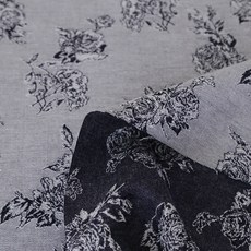 Cheonpam 20支紗緹花色織棉布料, 1348(灰色 + 海軍藍)