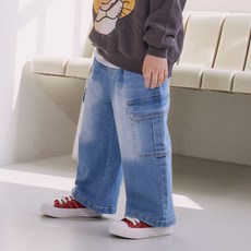 KIDSCODI 兒童工裝寬版牛仔褲