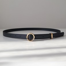 Oveone Le Monde 金色圓形扣環修身西裝腰帶