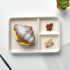 PRELUDE Miette 三格分隔餐盤, 1個, 象牙白