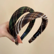 PEONIST 法式立體格紋髮箍2件組