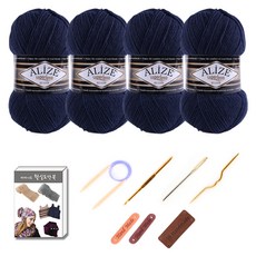 마마니트 클라식실 4볼 목도리 DIY 세트, 1개, 58네이비