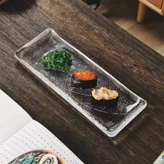 아메리칸로드 고급 크랙 직사각 유리접시 HR066, 투명, 1개