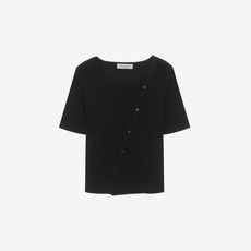 MIND BRIDGE 女款方領鈕扣裝飾針織衫 MYKT3213