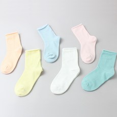 Sulrebal 兒童彩虹捲邊襪 6雙