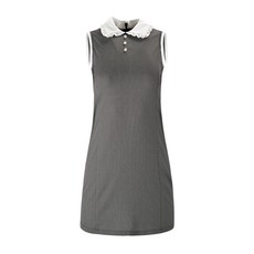 HALEY女款荷葉領無袖連身裙 HU-KD1005BK01