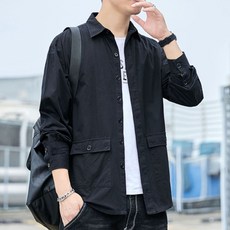 Market A 男士商務工裝長袖襯衫