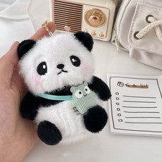 순잠 귀여운 통통한 팬더 인형 키링, 몬스터 그린, 1개, 10cm 몬스터 그린, 1개, 10cm