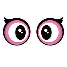 Mungkiwoldeu 保持安全距離反光貼紙 大型大眼睛005, 1套, 混合顏色