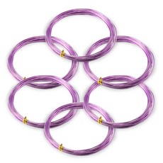 코히모 알루미늄 공예용 와이어 2mm x 5m 3W170, 6개, 퍼플