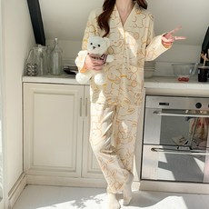 스타일컨택트 여성용 긴팔 잠옷 상하의 세트 SP-65372