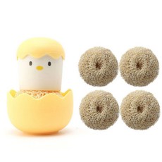 Peace Freedom 小雞手持菜瓜布套組, 黃色, 1套