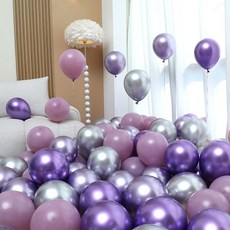 P&B UNITY 氣球 50入組合 紫色, 1套, 02 薰衣草4色混合