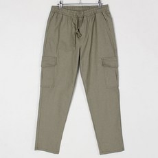 플레이즈 남성용 스트링 밴딩 포켓카고 스판 면팬츠