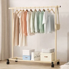 가구느낌 도도행거 1단 1200 철제 스탠드 이동식 옷걸이, 베이지
