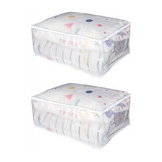 透明可視防水防潮抽象圖案布料收納袋 55 x 36 x 20 cm, 01, 2個