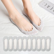 여성용 지앤와이 발등짧은 안벗겨지는 논슬립 페이크삭스 덧신 10켤레