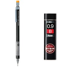 Pentel 飛龍文具 GRAPHLET 自動鉛筆 PG509-GD + Ain Stein 自動鉛筆芯 B 硬度 套組, 0.9mm, 1個