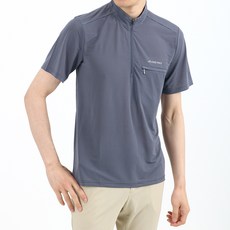 男士透氣孔戶外短袖半拉鍊T恤 YHS306