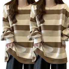 피어니스트 라운드 단가라 루즈핏 맨투맨 티셔츠 2p