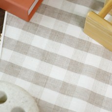 Cheonpam 亞麻 Soma 1562, 米色中格紋, 1個