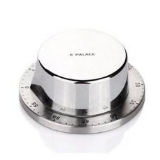 E-PALACE Fran簡單不銹鋼廚房噪音計時器徽標o o, 銀色, 1個