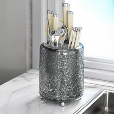 Mondspot 刀架 廚具 旋轉式 瀝水 餐具筒 中型 RB20747, 灰色, 1個