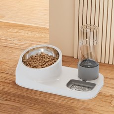 daysoy 寵物雙色餐具組 ONE SIZE, 05 灰色不鏽鋼, 1套
