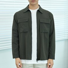 언탭트 남성용 16컬러 사방스판 포켓셔츠 집업