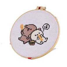 可愛情侶貓咪刺繡DIY組, 1套, 雞