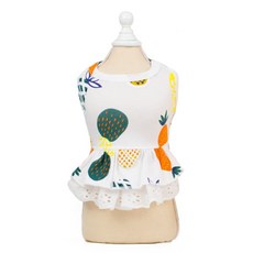 Onmaker 寵物熱帶蕾絲洋装, 白色