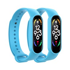 SPACE SHIELD 智慧型手錶矽膠錶帶 2入, 天空藍