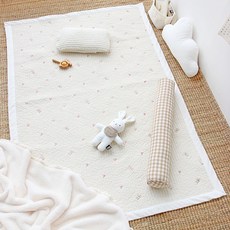 헬로미니미 아기 누빔 침대패드, 토끼 자수, 1개