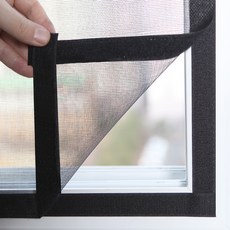 Janusnet 魔術貼型纖維防蟲紗網+魔術貼雙面膠帶套組 黑色, 1組