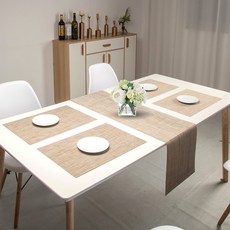 라온투유 플레이스 테이블 매트 4인 5p 세트, 12 황갈색, 4인(450 x 300 mm, 300 x 1800 mm), 5개