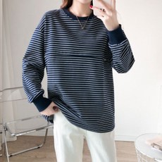 孕婦條紋長袖上衣