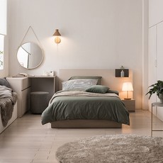 리바트 헤닝 호텔침대 일반형 방문설치, 누디베이지