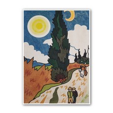 Dekosaendeu 藝術名畫DIY油畫 小, 夜晚的普羅旺斯鄉間小路, 1個