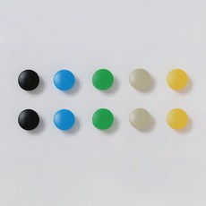 COTS 무광 티단추 5종 x 10p 세트 10mm, 블랙, 블루, 그린, 베이지, 옐로우, 1세트
