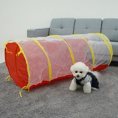 Redpuppy 寵物狗用隧道玩具 140*55cm, 紅色, 1個
