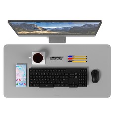 Hamada 皮革防滑加大滑鼠桌墊 80 x 40 cm, 灰色, 1個