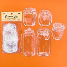 MaDaKkuMi 日記書籤 DIY 壓花 花朵書籤 護貝紙 5種 x 4p 套組 梅森瓶, 1套